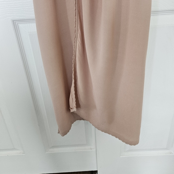 Forever 21 Maxi Dress - Blush Pink Flounce Sleeves Size Medium Slit Flowy - Picture 8 of 9